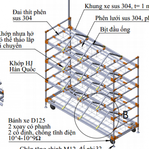 Xe chở cuộn linh kiện SMD - 4 Tầng