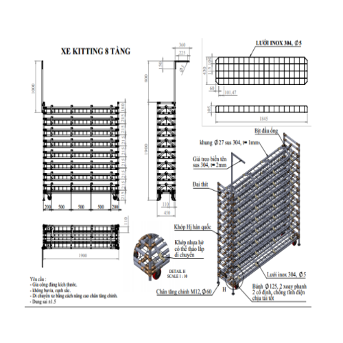 Xe chở linh kiện SMD - 8 tầng 